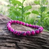 Kép 4/4 - Hematit pink sávos karkötő, színkezelt