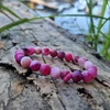Kép 3/3 - Matt pink achát karkötő 8 mm, színkezelt