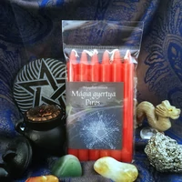 Mágia gyertya csomag - Piros - Anyagában színezett