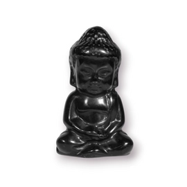 Buddha csiszolat - fekete obszidián