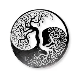 Szelenit korong – Életfa és Yin yang szimbólummal