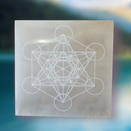 Szelenit lap - Merkaba szimbólummal