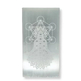 Szelenit lap - Buddha és merkaba szimbólummal