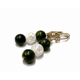 Szerpentin - roppantott hegyikristály fülbevaló