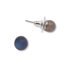 Matt labradorit fülbevaló