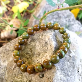 Fuchit zöldes barna karkötő 8 mm, színkezelt Fuchit zöldes barna karkötő 8 mm, színkezelt