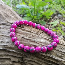 Hematit pink sávos karkötő, színkezelt Hematit pink sávos karkötő, színkezelt