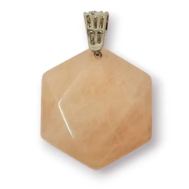 Hexagon - Merkaba rózsakvarc medálok