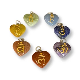 7 csakra - szív alakú medál csomag