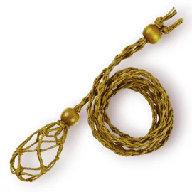 Makramé kő tartó nyaklánc - homokszín