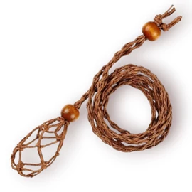 Makramé kő tartó nyaklánc - Barna