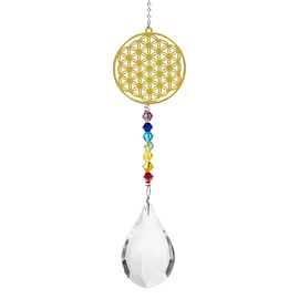 Élet virága szimbólumos feng shui kristály függő - csakrás Élet virága szimbólumos feng shui kristály függő - csakrás