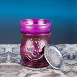 OM mintás párologtató / rácsos égető edény - lila zsírkő OM mintás párologtató / rácsos égető edény - lila zsírkő