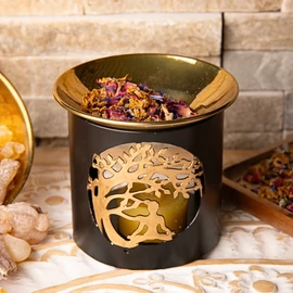 Buddha a Bódhifa alatt motívumos párologtató és égetőedény