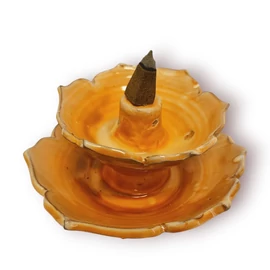 Back Flow - Dupla lótusz - lefelé áramló füstölőtartó narancssárga