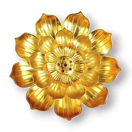 Lótusz füstölőpálca és kúp tartó - arany