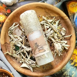 Fehér zsályás Mágia gyertya