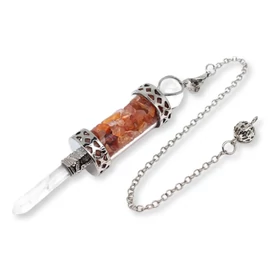 Hegyikristály - Karneol inga