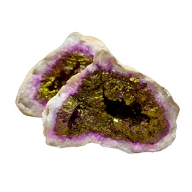 Hegyikristály geóda - Arany és pink festett Hegyikristály geóda - Arany és pink festett