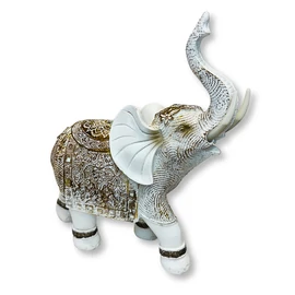 Szerencsehozó indiai elefánt - fehér-arany, nagy