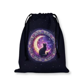 Jóskártya és amulett tartó - Misztikus macska