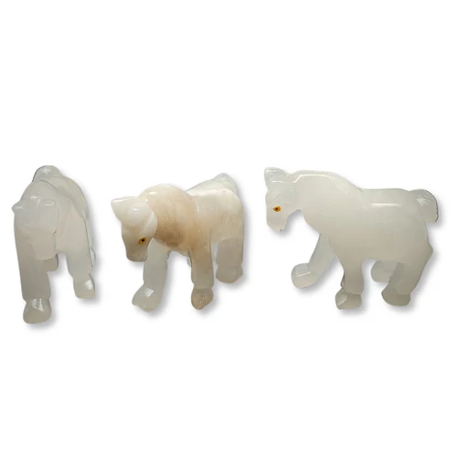 Ló szobor fehér ónix