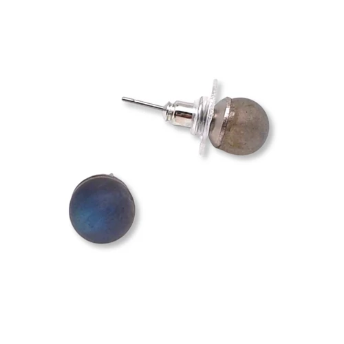 Matt labradorit fülbevaló