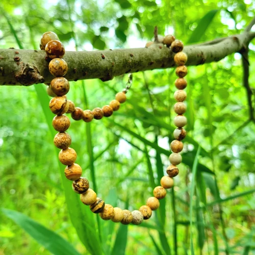 Tájkép jáspis 8 mm  gyöngysor