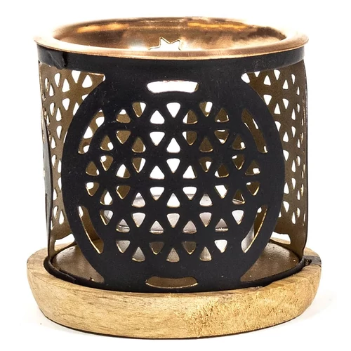Aromafume élet virága mintás füstölő edény / aroma diffúzor réz tálkával