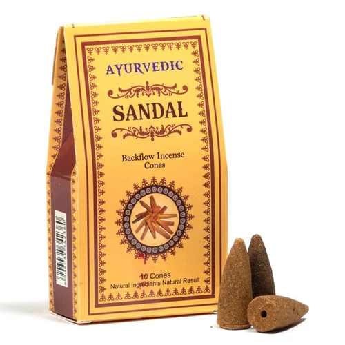 Back Flow - Ayurvedic - Sandalwood - Szantálfa lefelé füstölő kúp
