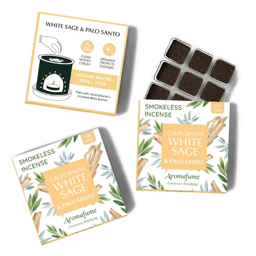 Aromafume Fehér zsálya &amp; Palo Santo füstölőbrikett