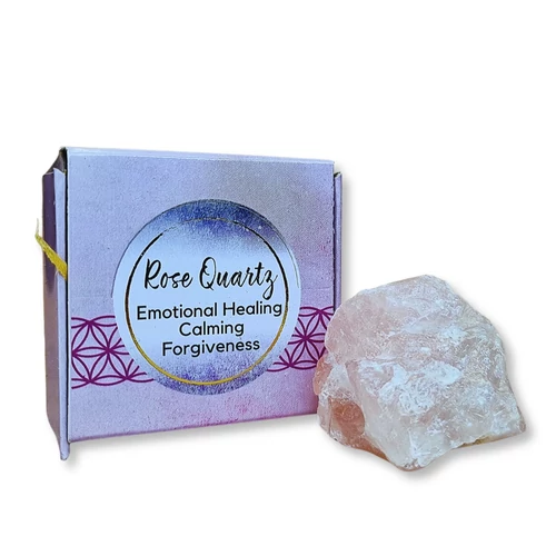 Rózsakvarc - nyers, dobozban