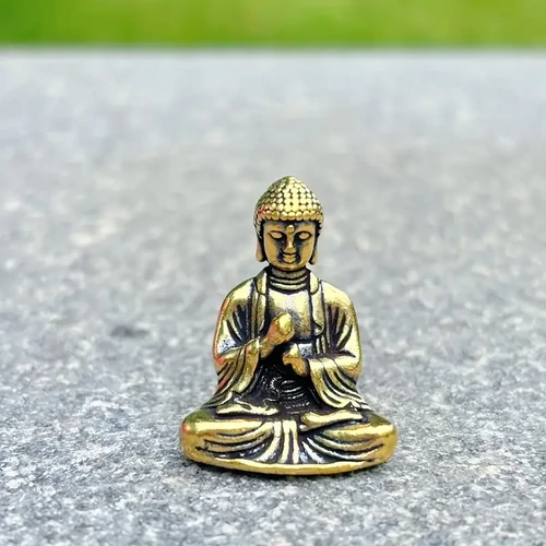 Meditáló Buddha réz szobor - mini