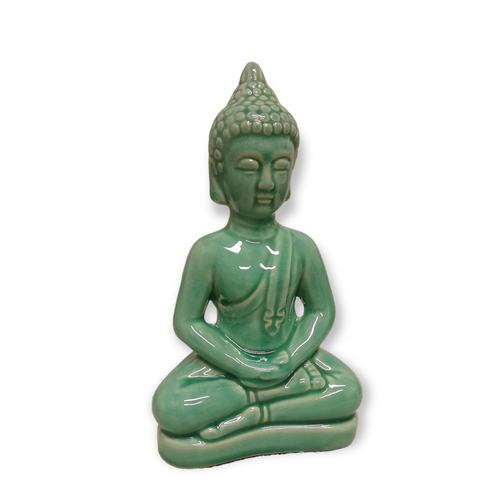 Meditáló Buddha – Sziddhartha - Porcelán Türkiz