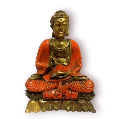 Megnyugvás Buddha szobor - narancssárga