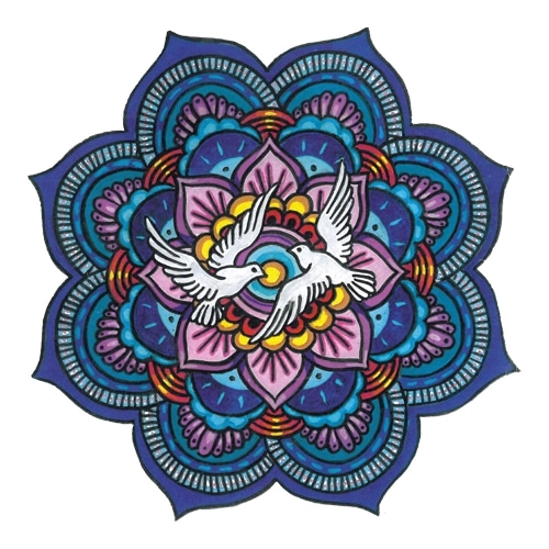 Mágnes/poháralátét Mandala - Békesség