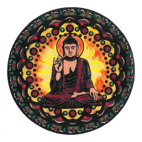 Mágnes/poháralátét Mandala - Buddha